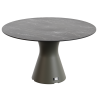 Table ronde jardin 6 personnes avec chaises, mobilier jardin design marbre noir