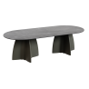 Ensemble table et chaise de jardin 10 personnes, mobilier jardin design marbre noir