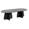 Ensemble table et chaise de jardin 10 personnes, mobilier jardin design marbre noir