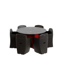 Table et chaise de jardin 6 personnes, mobilier de jardin design 6 places
