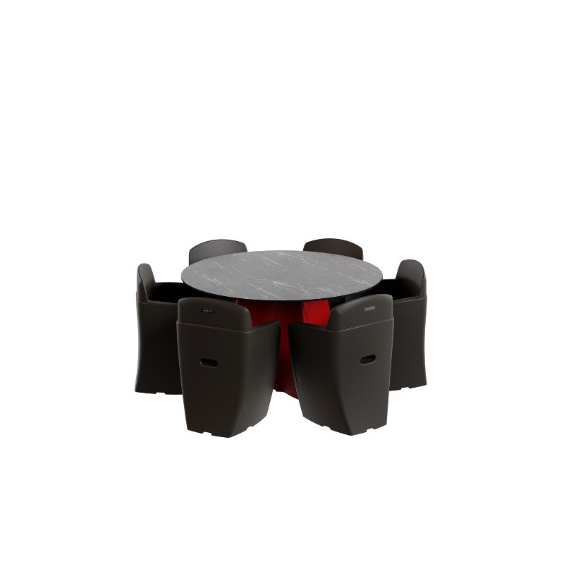 Table et chaise de jardin 6 personnes, mobilier de jardin design 6 places