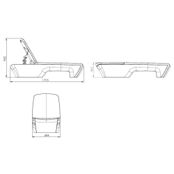 Bain de soleil design contemporain, transat design haut de gamme polyéthylène
