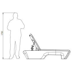 Bain de soleil haut de gamme, transat design bicolore polyethylene