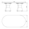 Table basse de jardin contemporaine ovale, table basse moderne extérieur