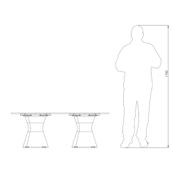 Table basse de jardin contemporaine ovale, table basse moderne extérieur