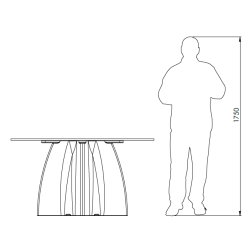 Table jardin ronde marbre noir, table jardin design 6 personnes