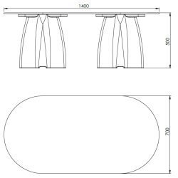 Table basse de jardin ovale, table basse ovale design crème