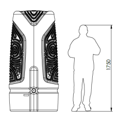 Récupérateur eau de pluie design 1000 litres ETHNO, récupérateur eau de pluie décoratif