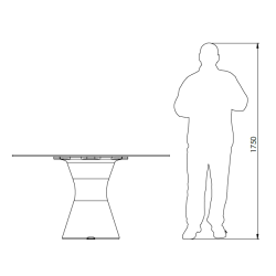 Table ronde jardin 6 personnes avec chaises, mobilier jardin design marbre noir