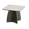 Table basse de jardin carrée design, table basse extérieur coloris crème
