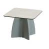 Table basse de jardin carrée design, table basse extérieur coloris crème
