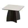 Table basse de jardin carrée design, table basse extérieur coloris crème