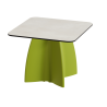 Table basse de jardin carrée design, table basse extérieur coloris crème