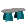 Table basse ovale de jardin marbre noir, table basse ovale design moderne