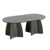 Table basse ovale de jardin marbre noir, table basse ovale design moderne