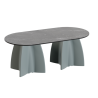 Table basse ovale de jardin marbre noir, table basse ovale design moderne
