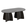 Table basse ovale de jardin marbre noir, table basse ovale design moderne
