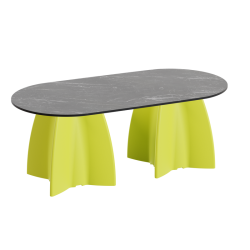 Table basse ovale de jardin marbre noir, table basse ovale design moderne