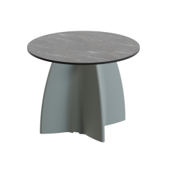 Table basse design en marbre noir, table basse ronde moderne de jardin