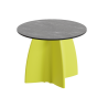 Table basse design en marbre noir, table basse ronde moderne de jardin