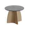 Table basse design en marbre noir, table basse ronde moderne de jardin