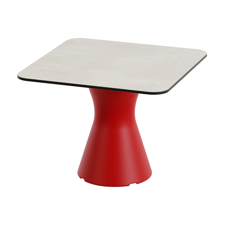 Table basse jardin design, table basse carrée coloris crème