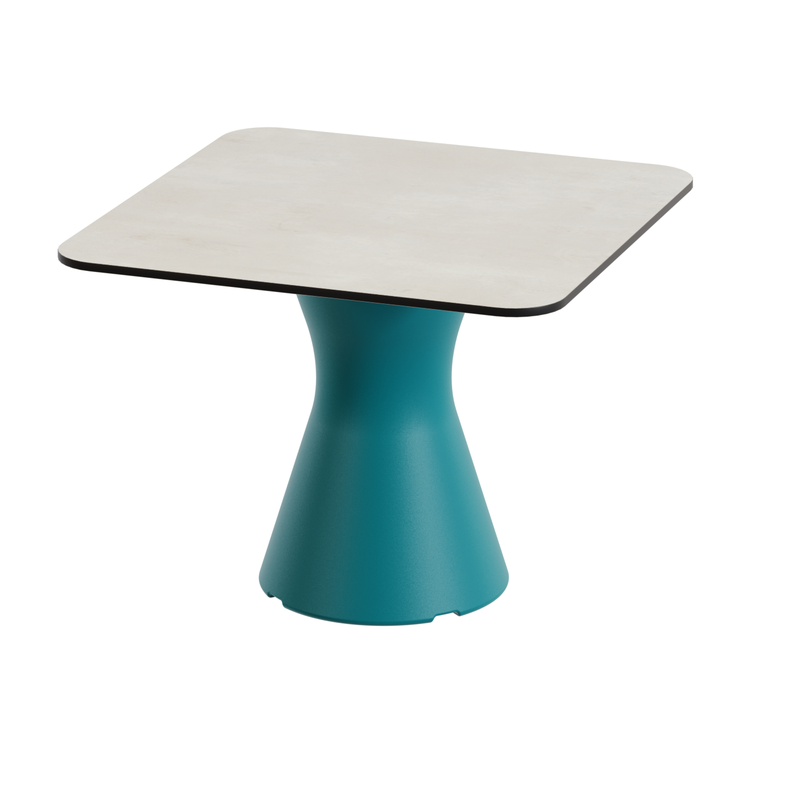 Table basse jardin design, table basse carrée coloris crème