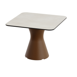 Table basse jardin design, table basse carrée coloris crème