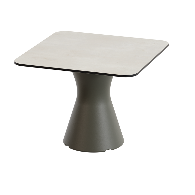Table basse jardin design, table basse carrée coloris crème