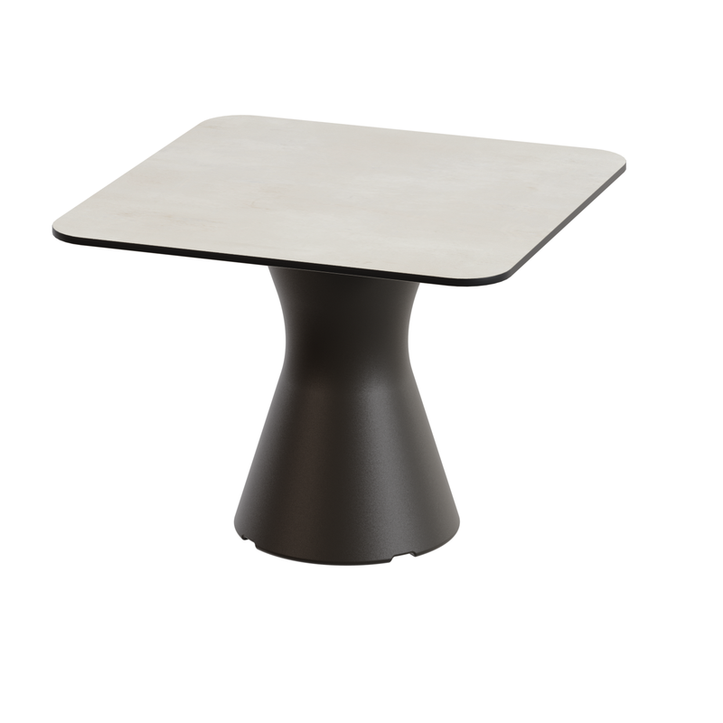 Table basse jardin design, table basse carrée coloris crème