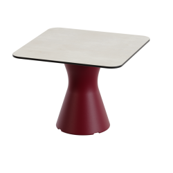 Table basse jardin design, table basse carrée coloris crème