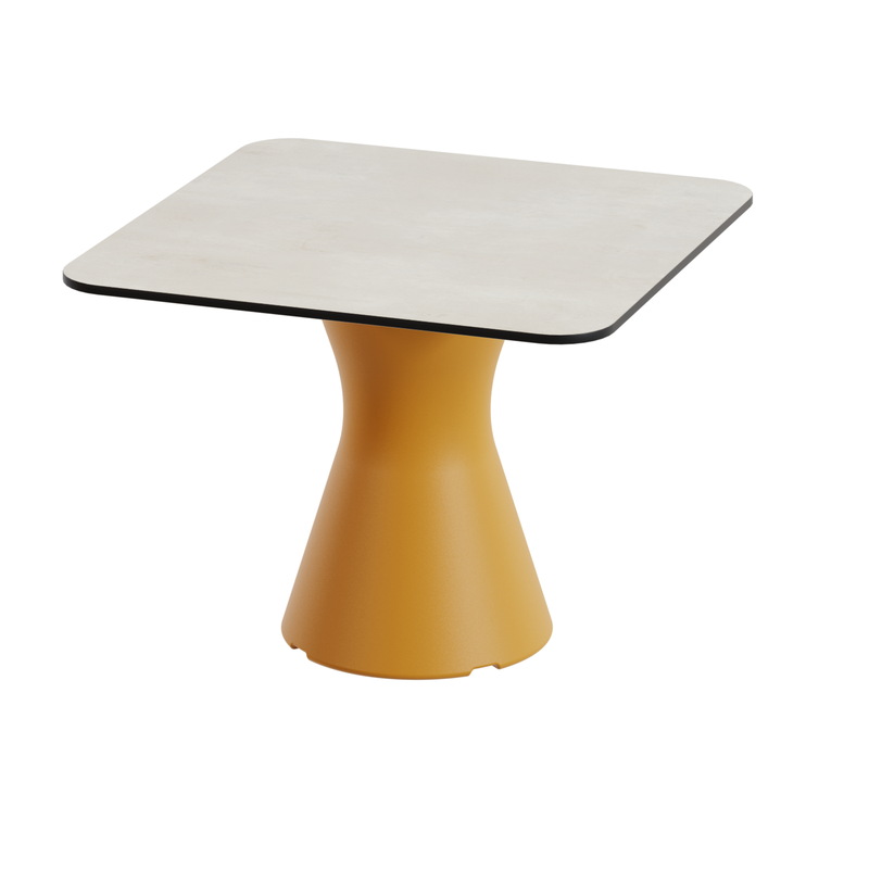 Table basse jardin design, table basse carrée coloris crème