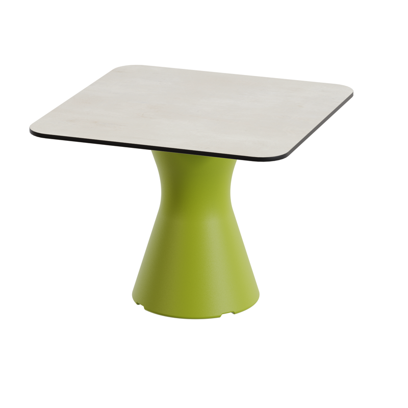 Table basse jardin design, table basse carrée coloris crème