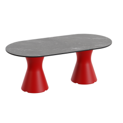 Table basse de jardin design marbe noir, table basse ovale haute gamme