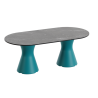 Table basse de jardin design marbe noir, table basse ovale haute gamme