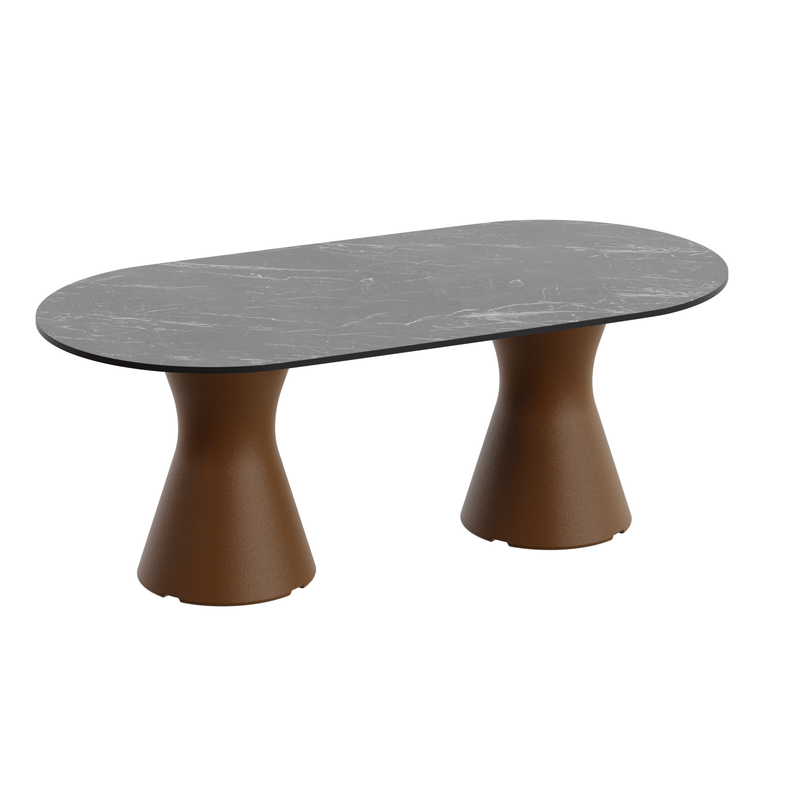 Table basse de jardin design marbe noir, table basse ovale haute gamme