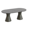 Table basse de jardin design marbe noir, table basse ovale haute gamme