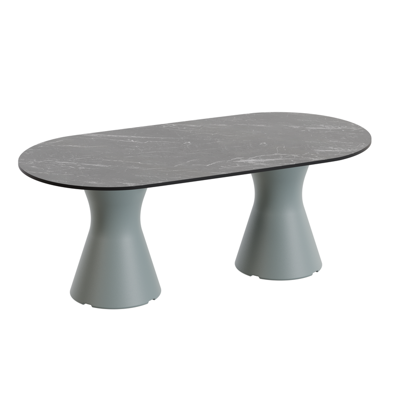 Table basse de jardin design marbe noir, table basse ovale haute gamme