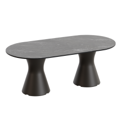 Table basse de jardin design marbe noir, table basse ovale haute gamme