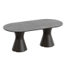 Table basse de jardin design marbe noir, table basse ovale haute gamme
