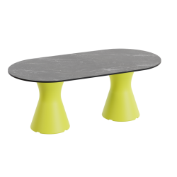Table basse de jardin design marbe noir, table basse ovale haute gamme