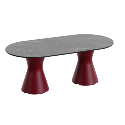 Table basse de jardin design marbe noir, table basse ovale haute gamme