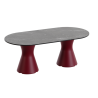 Table basse de jardin design marbe noir, table basse ovale haute gamme
