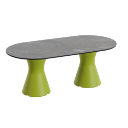 Table basse de jardin design marbe noir, table basse ovale haute gamme