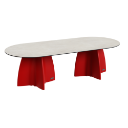 Grande table de jardin design, table extérieur 10 personnes haute gamme