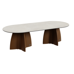 Grande table de jardin design, table extérieur 10 personnes haute gamme