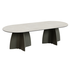 Grande table de jardin design, table extérieur 10 personnes haute gamme