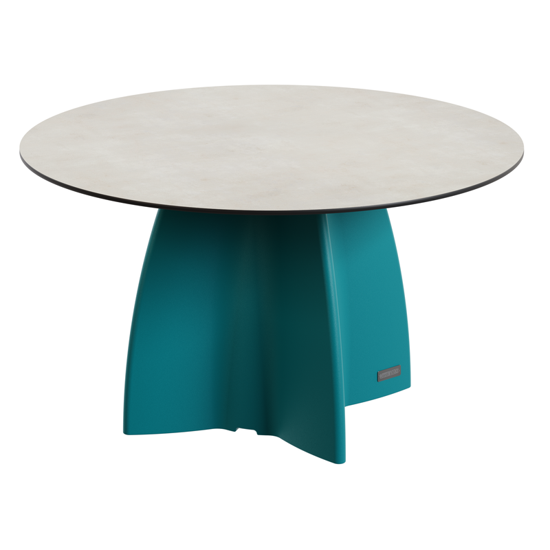 Table de jardin design ronde, table ronde extérieur 6 personnes