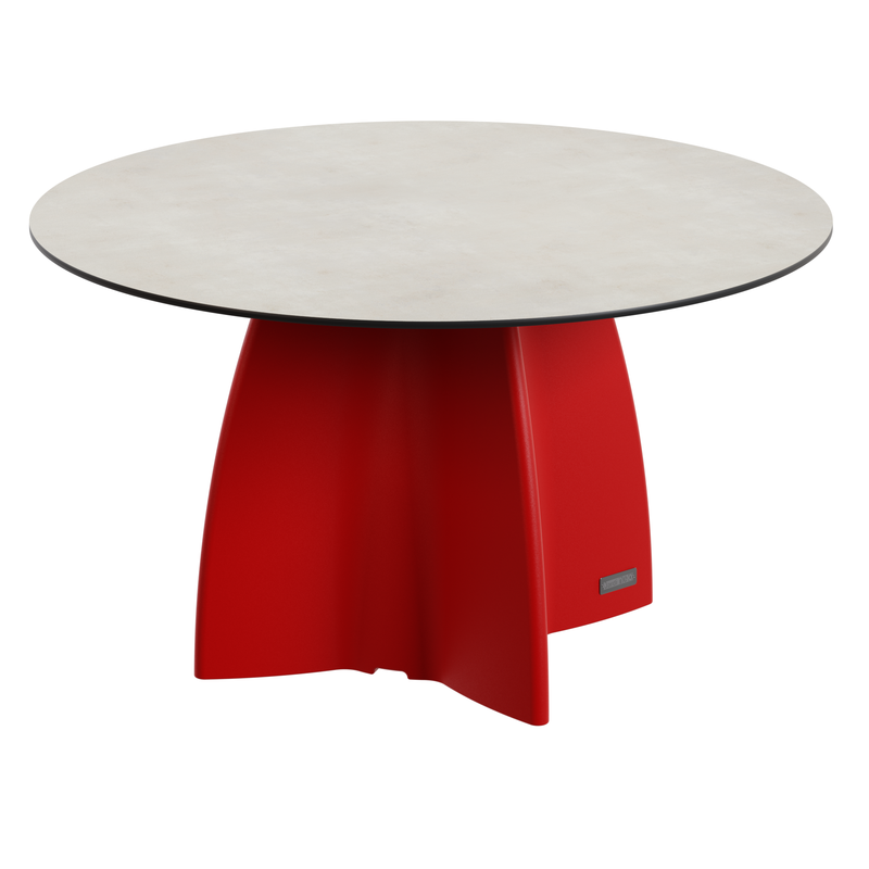 Table de jardin design ronde, table ronde extérieur 6 personnes