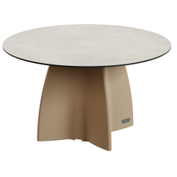 Table de jardin design ronde, table ronde extérieur 6 personnes